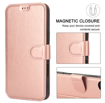 For iPhone 16 Shockproof PU + TPU Leather Phone Case(Rose Gold) - iPhone 16 Cases by buy2fix | Online Shopping UK | buy2fix