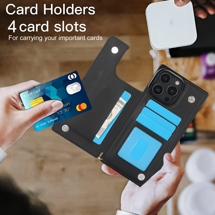 For iPhone 16 Pro Max Cross-body Zipper Square Phone Case(Black) - iPhone 16 Pro Max Cases by buy2fix | Online Shopping UK | buy2fix