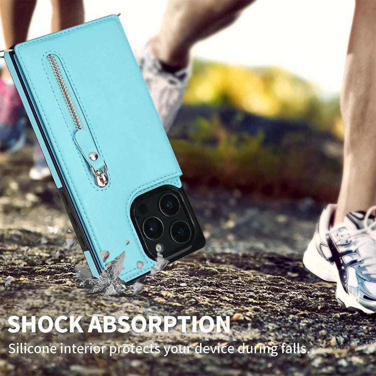 For iPhone 16 Pro Cross-body Zipper Square Phone Case(Green) by buy2fix