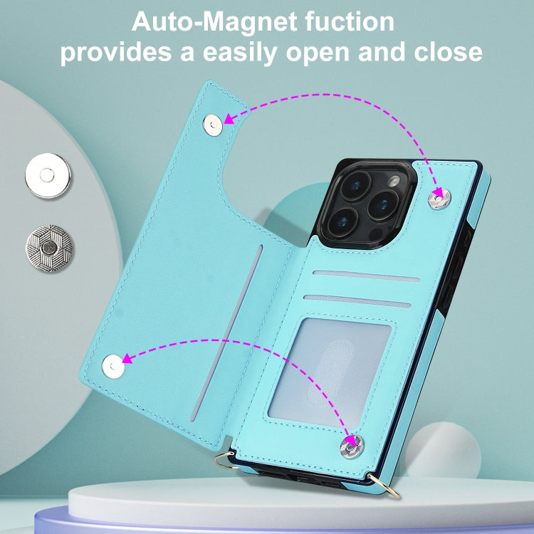 For iPhone 16 Pro Cross-body Zipper Square Phone Case(Green) by buy2fix