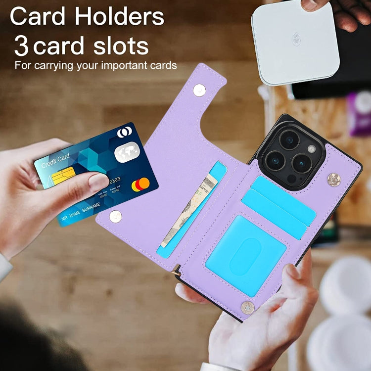 For iPhone 16 Pro Cross-body Zipper Square Phone Case(Purple) by buy2fix