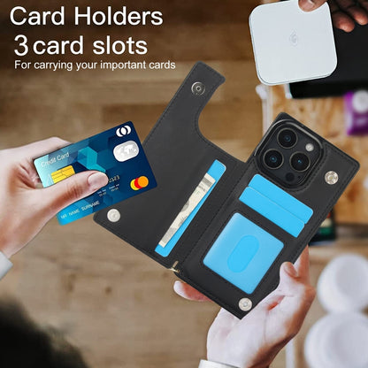 For iPhone 16 Pro Cross-body Zipper Square Phone Case(Black) by buy2fix