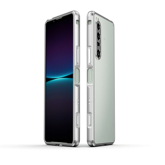 For Sony Xperia 1 VI Aurora Series Lens Protector + Metal Frame Protective Phone Case(Silver) - Google Cases by buy2fix | Online Shopping UK | buy2fix