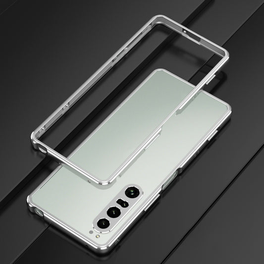 For Sony Xperia 1 VI Aurora Series Lens Protector + Metal Frame Protective Phone Case(Silver) - Google Cases by buy2fix | Online Shopping UK | buy2fix