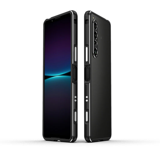 For Sony Xperia 1 VI Aurora Series Lens Protector + Metal Frame Protective Phone Case(Black Silver) - Google Cases by buy2fix | Online Shopping UK | buy2fix
