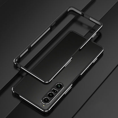 For Sony Xperia 1 VI Aurora Series Lens Protector + Metal Frame Protective Phone Case(Black Silver) - Google Cases by buy2fix | Online Shopping UK | buy2fix