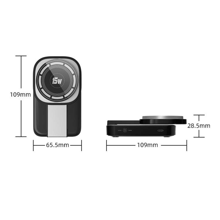 C40 Folding 3 in 1 MagSafe Magnetic Wireless Charger with LED Light(Black) - Wireless Charger by buy2fix | Online Shopping UK | buy2fix