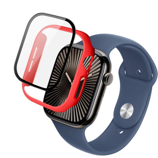 For Apple Watch Series 10/11 42mm imak Integrated Watch Case with Film(Red)