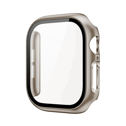 For Apple Watch Series 10/11 42mm imak Integrated Watch Case with Film(Titanium Gold) by imak