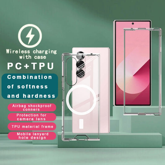 For Samsung Galaxy Z Fold6 IMAK Space Shield PC + TPU Airbag Shockproof MagSafe Phone Case(Transparent) by imak