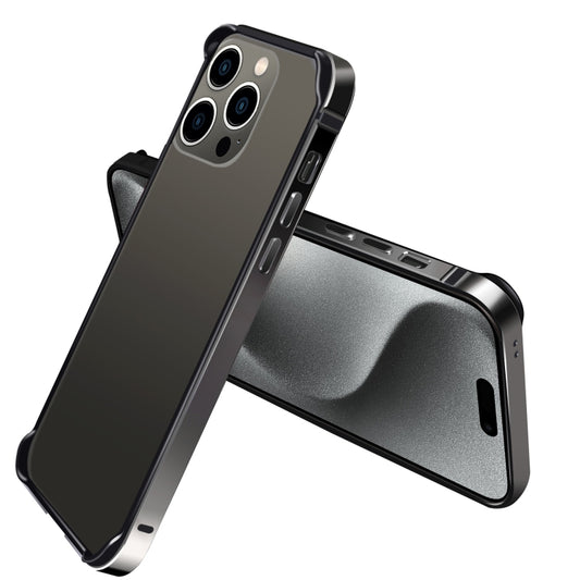 For iPhone 15 Pro TPU + Aluminum Alloy Frame Phone Case(Black) - iPhone 15 Pro Cases by buy2fix | Online Shopping UK | buy2fix