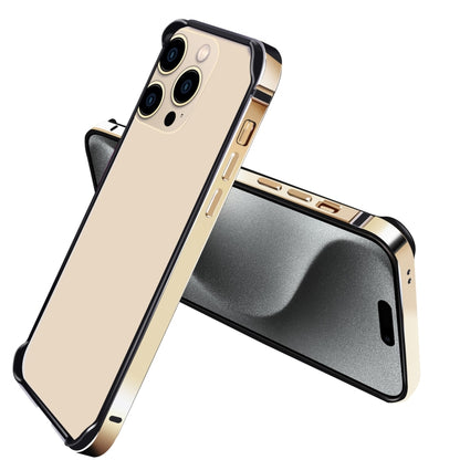 For iPhone 15 Pro TPU + Aluminum Alloy Frame Phone Case(Gold) - iPhone 15 Pro Cases by buy2fix | Online Shopping UK | buy2fix