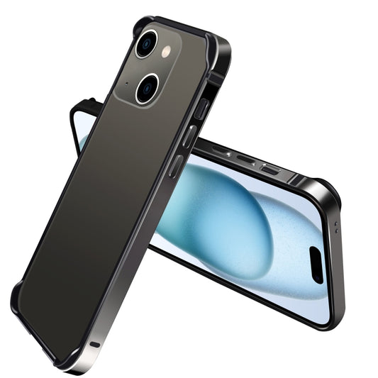 For iPhone 16 Plus TPU + Aluminum Alloy Frame Phone Case(Black) - iPhone 16 Plus Cases by buy2fix | Online Shopping UK | buy2fix