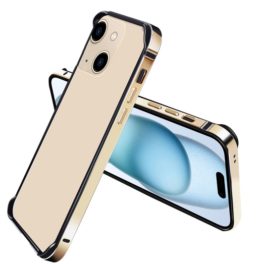 For iPhone 13 TPU + Aluminum Alloy Frame Phone Case(Gold) - iPhone 13 Cases by buy2fix | Online Shopping UK | buy2fix