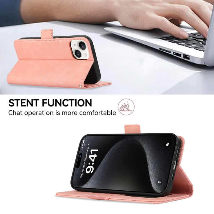 For Samsung Galaxy S25 Ultra 5G ABEEL Frosted Magnetic RFID Leather Phone Case(Pink) by buy2fix
