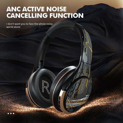 A6 ANC Gaming Studio Bluetooth Wireless Headphones(Beige) - Headset & Headphone by buy2fix | Online Shopping UK | buy2fix