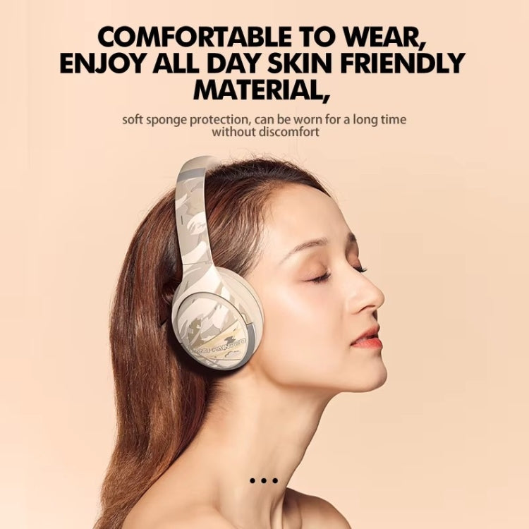 A6 ANC Gaming Studio Bluetooth Wireless Headphones(Beige) - Headset & Headphone by buy2fix | Online Shopping UK | buy2fix