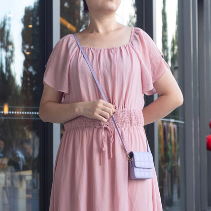 For Samsung Galaxy Z Flip6 BFB04 Plaid Crossbody Fold Phone Bag(Purple) by buy2fix