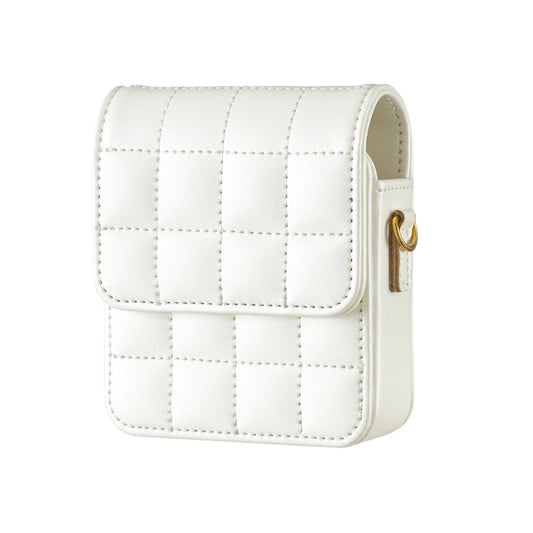 For Samsung Galaxy Z Flip6 BFB04 Plaid Crossbody Fold Phone Bag(White) by buy2fix