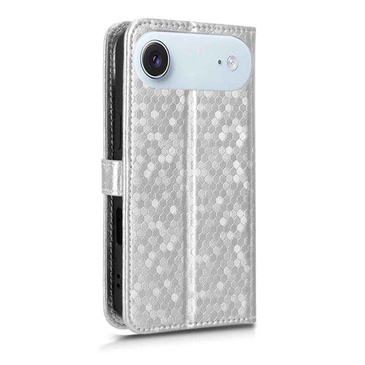For iPhone Air Honeycomb Dot Texture Leather Phone Case(Silver) - iPhone Air Cases by buy2fix | Online Shopping UK | buy2fix