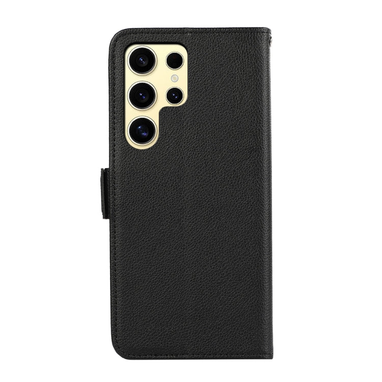 For Samsung Galaxy S25 Ultra ABEEL Side-Magnetic Litchi Pattern Leather RFID Phone Case(Black) by buy2fix