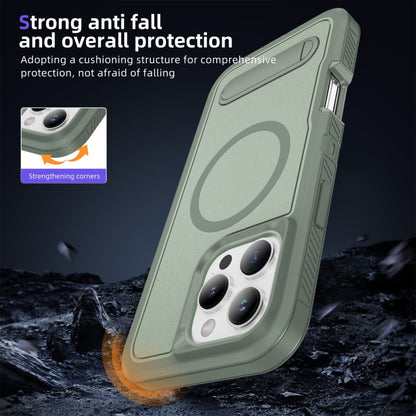 For iPhone 16 Pro Max Guard MagSafe Holder Matte PC Hybrid TPU Phone Case(Green) - iPhone 16 Pro Max Cases by buy2fix | Online Shopping UK | buy2fix