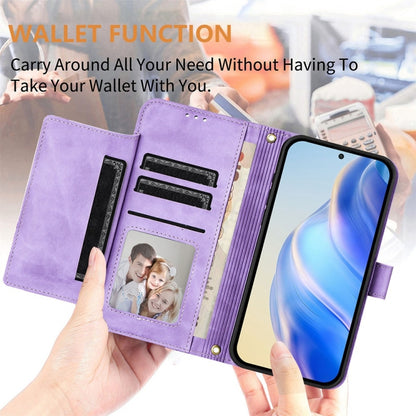 For iPhone 16 Plus Multi-Card Slots Zipper Wallet Leather Phone Case(Purple) - iPhone 16 Plus Cases by buy2fix | Online Shopping UK | buy2fix