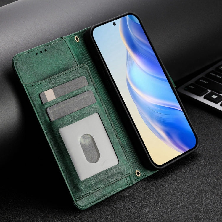 For iPhone 16e Multi-Card Slots Zipper Wallet Leather Phone Case(Green) by buy2fix