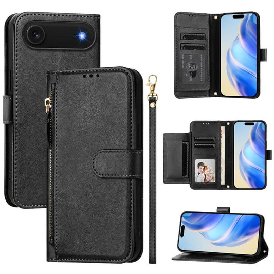 For iPhone Air Multi-Card Slots Zipper Wallet Leather Phone Case(Black) - iPhone Air Cases by buy2fix | Online Shopping UK | buy2fix