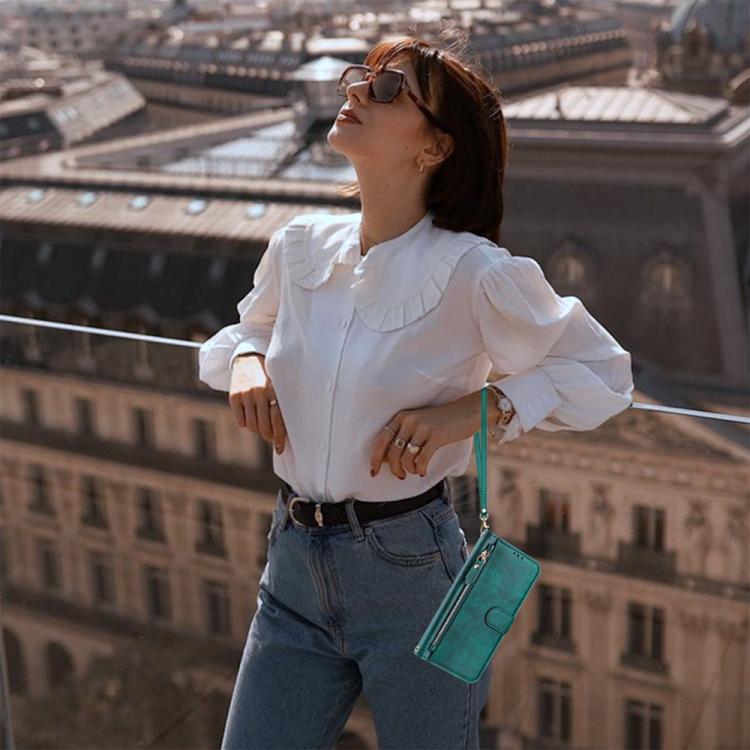 For iPhone Air Multi-Card Slots Zipper Wallet Leather Phone Case(Green) - iPhone Air Cases by buy2fix | Online Shopping UK | buy2fix