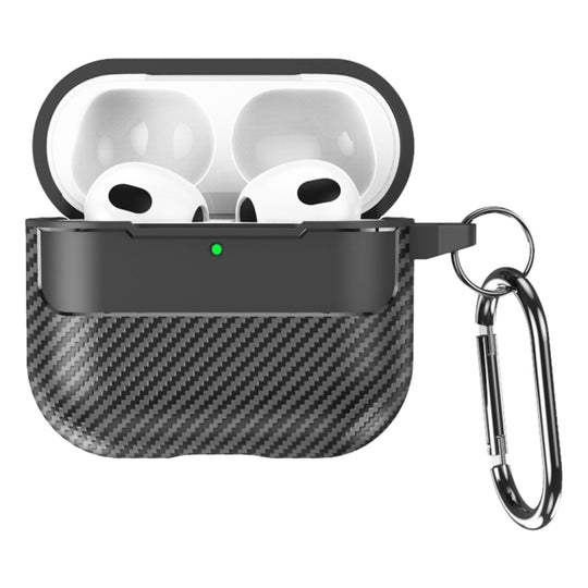 For AirPods 5 / AirPods 4 Carbon Fiber Texture Bluetooth Earphone Protective Case(Black)