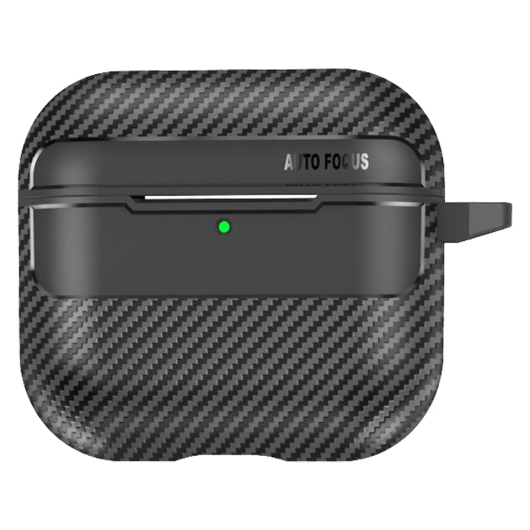 For AirPods 4 Carbon Fiber Texture Bluetooth Earphone Protective Case(Black) - For AirPods 4 by buy2fix | Online Shopping UK | buy2fix