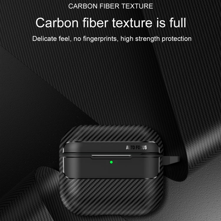 For AirPods 4 Carbon Fiber Texture Bluetooth Earphone Protective Case(Transparent) - For AirPods 4 by buy2fix | Online Shopping UK | buy2fix