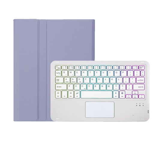 For Huawei MatePad SE 11 2024 AH21-AS Ultra-thin Detachable Backlight Bluetooth Keyboard Leather Tablet Case with Touchpad(Lavender White) by buy2fix