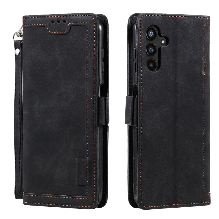 For Samsung Galaxy S25+ 5G Retro Splicing Horizontal Flip Leather Phone Case(Black) by buy2fix