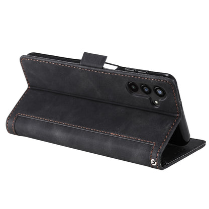 For Samsung Galaxy S25+ 5G Retro Splicing Horizontal Flip Leather Phone Case(Black) by buy2fix