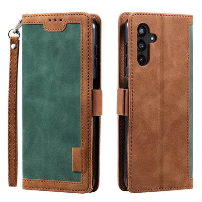 For Samsung Galaxy S25+ 5G Retro Splicing Horizontal Flip Leather Phone Case(Green) by buy2fix
