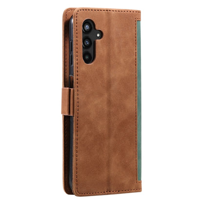 For Samsung Galaxy S25+ 5G Retro Splicing Horizontal Flip Leather Phone Case(Green) by buy2fix