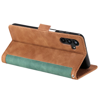 For Samsung Galaxy S25+ 5G Retro Splicing Horizontal Flip Leather Phone Case(Green) by buy2fix