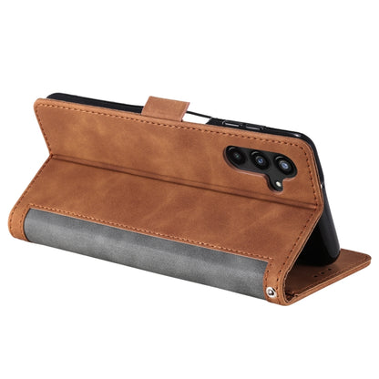 For Samsung Galaxy S25+ 5G Retro Splicing Horizontal Flip Leather Phone Case(Grey) by buy2fix