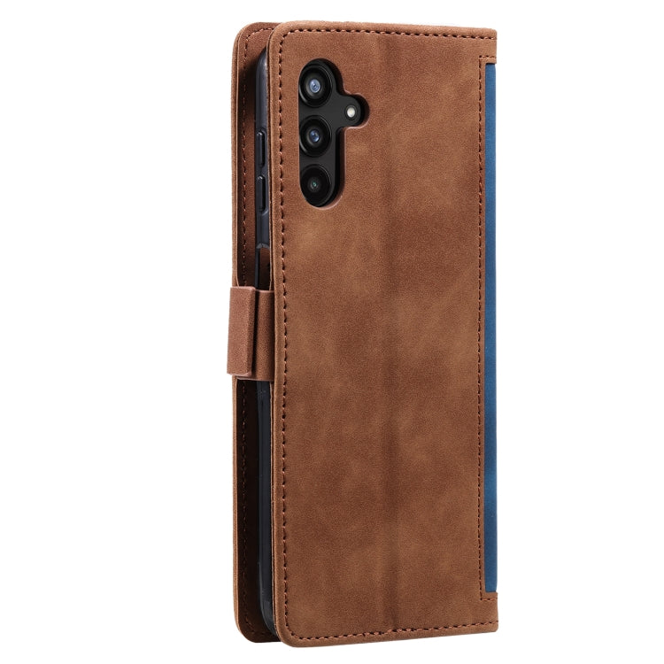 For Samsung Galaxy S25+ 5G Retro Splicing Horizontal Flip Leather Phone Case(Blue) by buy2fix