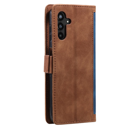 For Samsung Galaxy S25+ 5G Retro Splicing Horizontal Flip Leather Phone Case(Blue) by buy2fix