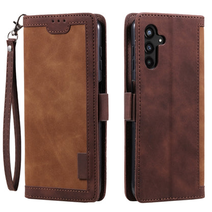 For Samsung Galaxy S25+ 5G Retro Splicing Horizontal Flip Leather Phone Case(Brown) by buy2fix