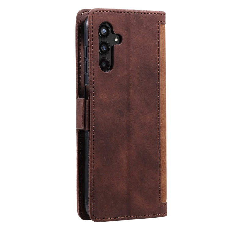 For Samsung Galaxy S25+ 5G Retro Splicing Horizontal Flip Leather Phone Case(Brown) by buy2fix