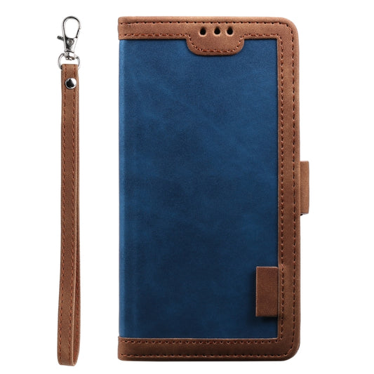 For Samsung Galaxy S25 Ultra 5G Retro Splicing Horizontal Flip Leather Phone Case(Blue) by buy2fix