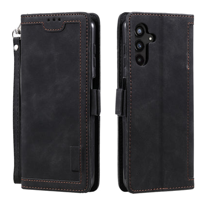 For Samsung Galaxy S25 5G Retro Splicing Horizontal Flip Leather Phone Case(Black) by buy2fix