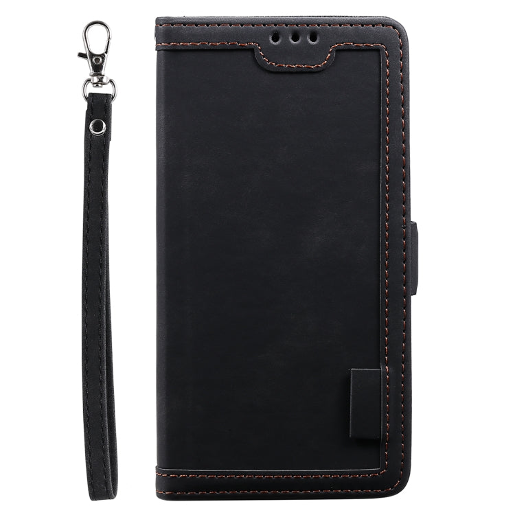 For Samsung Galaxy S25 5G Retro Splicing Horizontal Flip Leather Phone Case(Black) by buy2fix