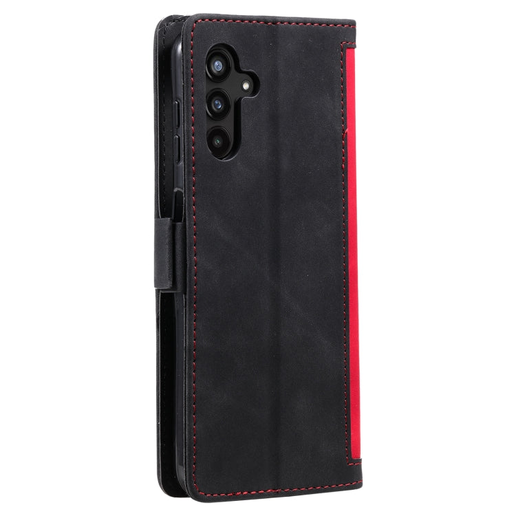 For Samsung Galaxy S25 5G Retro Splicing Horizontal Flip Leather Phone Case(Red) - Galaxy S25 5G Cases by buy2fix | Online Shopping UK | buy2fix