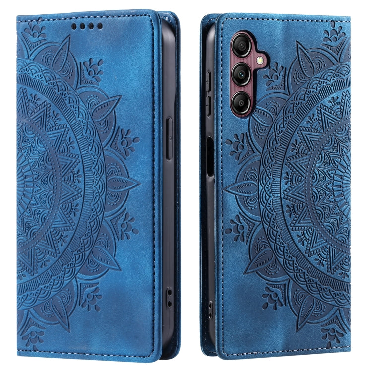 For Samsung Galaxy S25 5G Totem Embossed Magnetic Leather Phone Case(Blue) by buy2fix