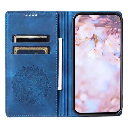 For Samsung Galaxy S25 5G Totem Embossed Magnetic Leather Phone Case(Blue) by buy2fix
